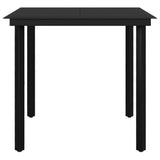 5 Piece Garden Dining Set with Cushions Poly Rattan and Black - Rear View