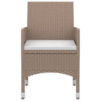 7 Piece Garden Dining Set with Cushions Poly Rattan and Glass