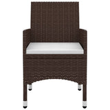 3 Piece Garden Dining Set with Cushions Poly Rattan and Glass - Top-Down View