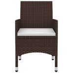 7 Piece Garden Dining Set with Cushions Poly Rattan and Glass