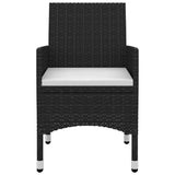 3 Piece Garden Dining Set with Cushions Poly Rattan and Glass - Top-Down View