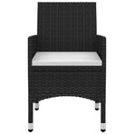 5 Piece Garden Dining Set with Cushions Poly Rattan and Glass