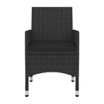 7 Piece Garden Dining Set with Cushions Poly Rattan and Glass