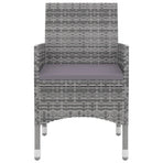 3 Piece Garden Dining Set with Cushions Poly Rattan and Glass