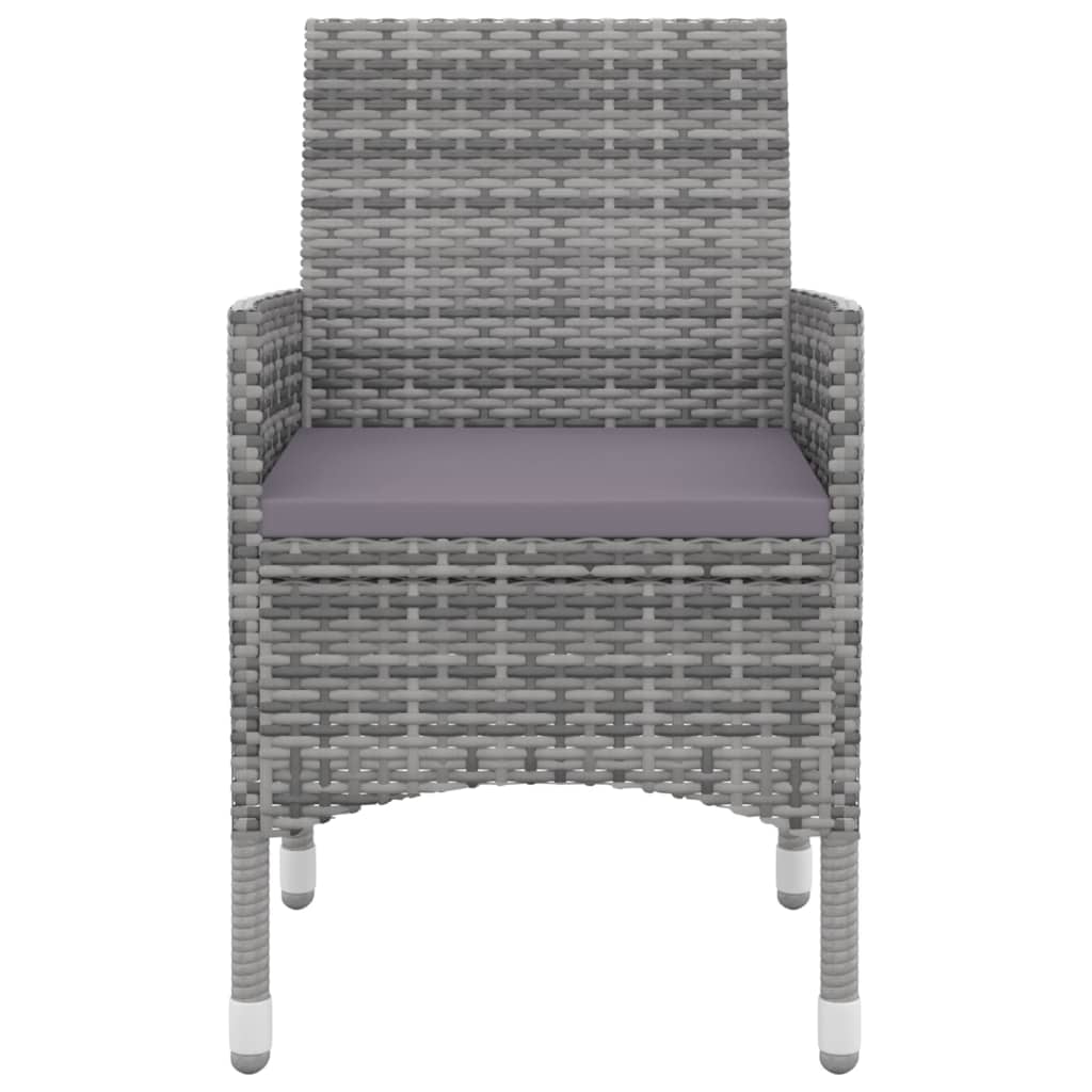 5 Piece Garden Dining Set with Cushions Poly Rattan and Glass