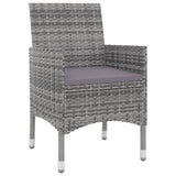 5 Piece Garden Dining Set with Cushions Poly Rattan and Glass