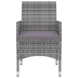 7 Piece Garden Dining Set with Cushions Poly Rattan and Glass