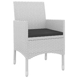 5 Piece Garden Dining Set with Cushions Poly Rattan and Glass - Side View