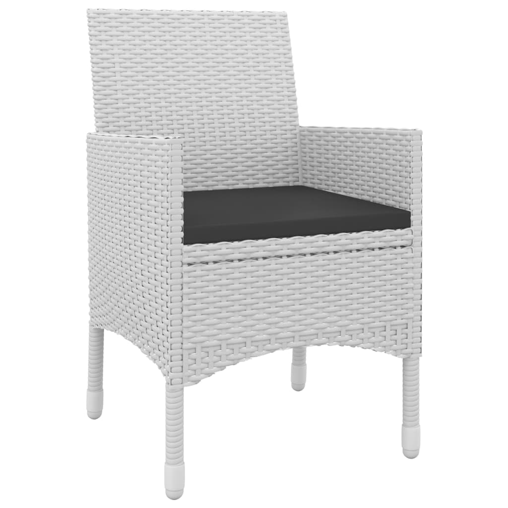 7 Piece Garden Dining Set with Cushions Poly Rattan and Glass