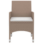 5 Piece Garden Dining Set with Cushions Poly Rattan and Glass