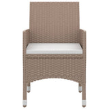 7 Piece Garden Dining Set with Cushions Poly Rattan and Glass