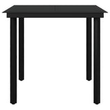 3 Piece Garden Dining Set with Cushions Poly Rattan and Glass