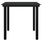 3 Piece Garden Dining Set with Cushions Poly Rattan and Glass