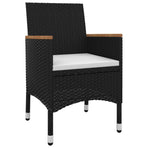 5 Piece Garden Dining Set with Cushions Poly Rattan and Glass