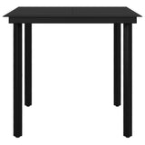5 Piece Garden Dining Set with Cushions Poly Rattan and Glass