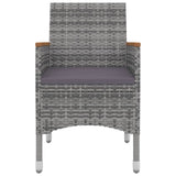 3 Piece Garden Dining Set with Cushions Poly Rattan and Glass - Top-Down View