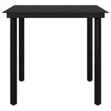 3 Piece Garden Dining Set with Cushions Poly Rattan and Glass - Rear View