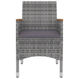 5 Piece Garden Dining Set with Cushions Poly Rattan and Glass
