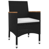 3 Piece Garden Dining Set with Cushions Poly Rattan and Glass - Side View