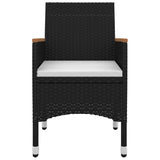 3 Piece Garden Dining Set with Cushions Poly Rattan and Glass - Top-Down View