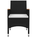 5 Piece Garden Dining Set with Cushions Poly Rattan and Glass - Top-Down View