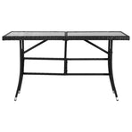 Garden Table Black 140x80x74 cm Poly Rattan