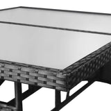 Garden Table Black 140x80x74 cm Poly Rattan - Top-Down View