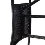 Garden Table Black 140x80x74 cm Poly Rattan - 45-Degree Angle