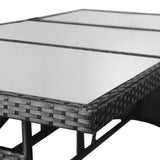 Garden Table Black 170x80x74 cm Poly Rattan - Top-Down View