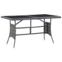Garden Table Grey 140x80x74 cm Poly Rattan
