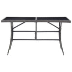 Garden Table Grey 140x80x74 cm Poly Rattan
