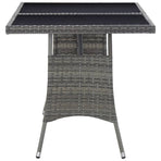 Garden Table Grey 140x80x74 cm Poly Rattan