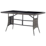Garden Table Grey 140x80x74 cm Poly Rattan - Top-Down View