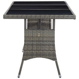 Garden Table Grey 170x80x74 cm Poly Rattan - Side View