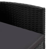 Garden Chairs with Black Cushions 2 pcs Black Poly Rattan - Rear View