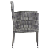 Garden Chairs with Dark Grey Cushions 4 pcs Grey Poly Rattan - Top-Down View