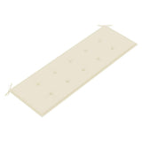Batavia Bench with Cream Cushion 150 cm Solid Wood Teak - 45-Degree Angle