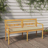 Batavia Bench with Beige Cushion 150 cm Solid Wood Teak