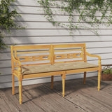 Batavia Bench with Beige Cushion 150 cm Solid Wood Teak