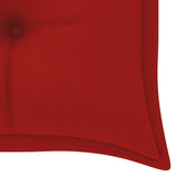 Batavia Bench with Red Cushion 150 cm Solid Wood Teak - Close-Up Angle
