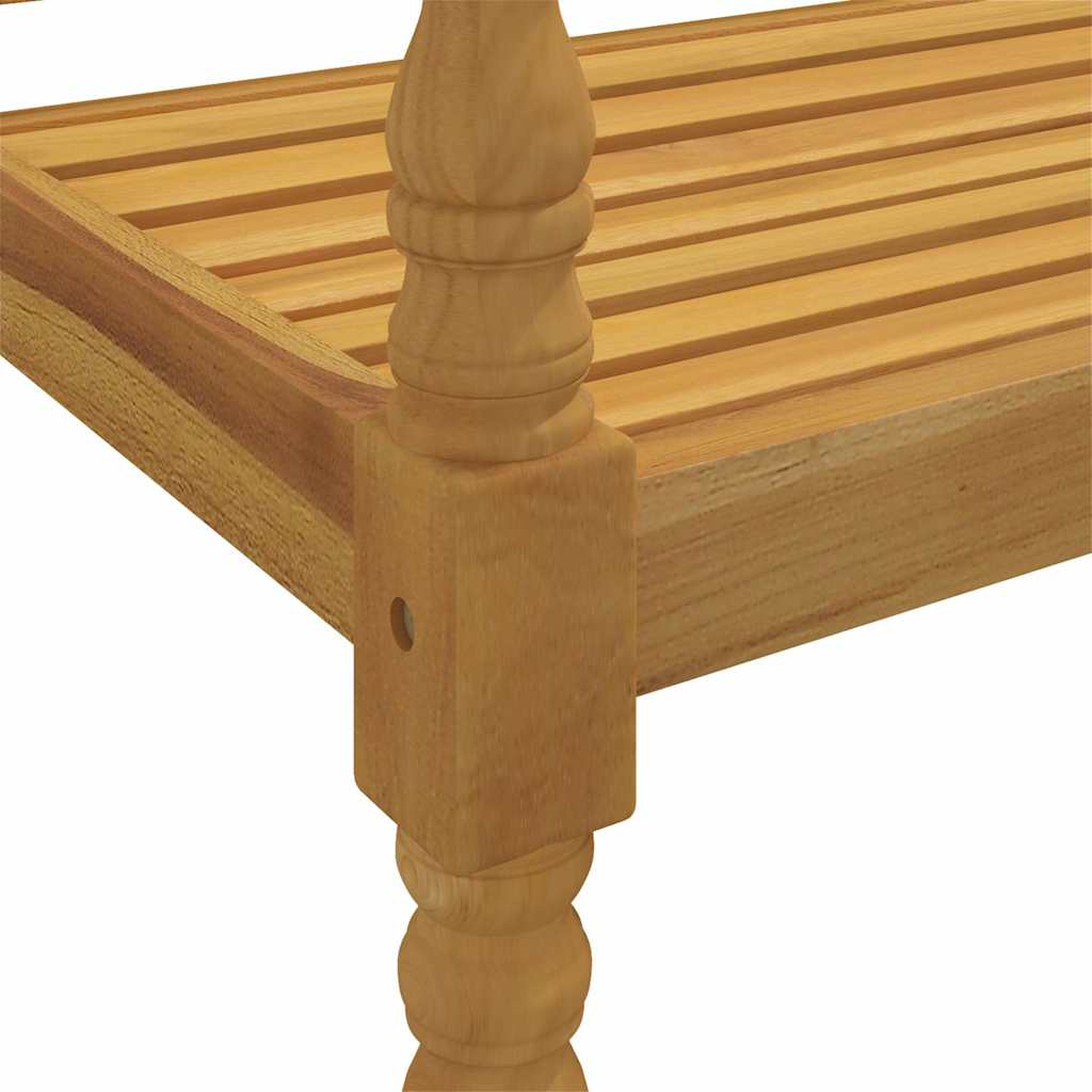 Batavia Bench with Wine Red Cushion 150 cm Solid Wood Teak