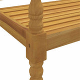 Batavia Bench with Wine Red Cushion 150 cm Solid Wood Teak - Rear View