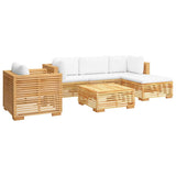 6 Piece Garden Lounge Set with Cushions Solid Wood Teak - Side View