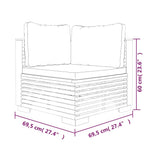 Garden Corner Sofas with Cushions 2 pcs Solid Wood Teak