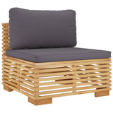 4 Piece Garden Lounge Set with Cushions Solid Wood Teak