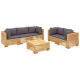 6 Piece Garden Lounge Set with Cushions Solid Wood Teak - Side View