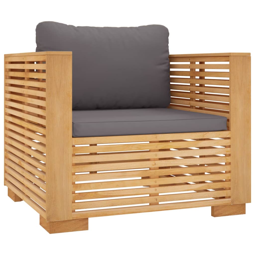 7 Piece Garden Lounge Set with Cushions Solid Teak Wood