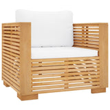 8 Piece Garden Lounge Set with Cushions Solid Teak Wood - Rear View