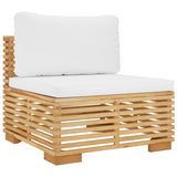 9 Piece Garden Lounge Set with Cushions Solid Teak Wood
