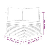 6 Piece Garden Lounge Set with Cushions Solid Teak Wood - Extra Image